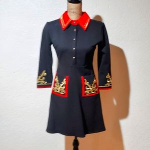 Lai Mengs 5 🐈s" military mini swing dress